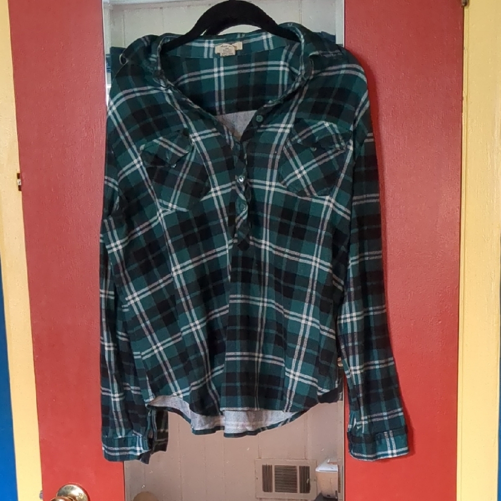 Plaid Green Women's Top